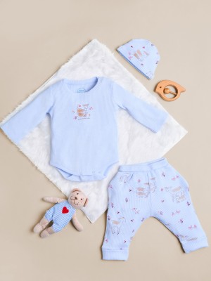 NautiNati Baby Boys & Baby Girls Casual Top Trouser(SkyBlue)