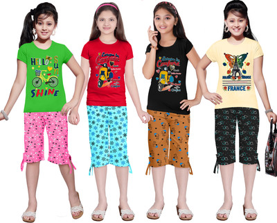 KS KOARRA Girls Casual T-shirt Track Pants(137 MULTICOLOURRS)