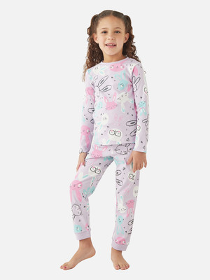 JUNIORS by Babyshop Girls Casual T-shirt Pyjama(Purple)