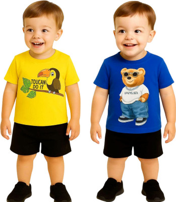 SEGRO Baby Boys & Baby Girls Casual T-shirt Shorts(GOLD)