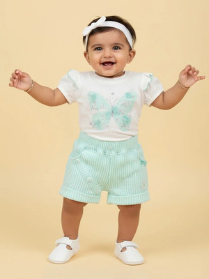 BABY'S DAY Baby Girls Casual Top Pant(Green 8)