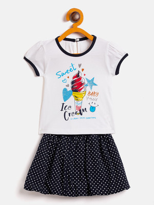 Camey Baby Girls Casual Top Skirt(Navy)
