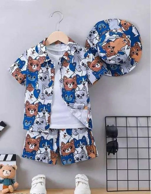 OptNshop Boys Casual Shirt Shorts(BLUE)