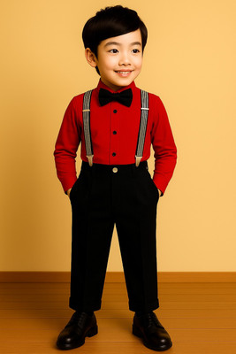 Bleckz Someck Boys Party(Festive) Shirt Pant(Red)