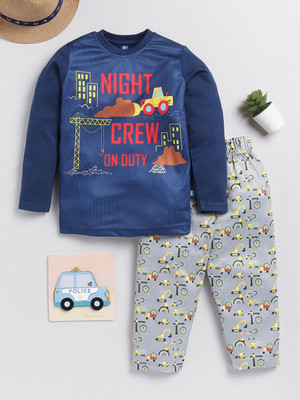 Here&Now X Game Begins Boys Casual T-shirt Pyjama(Navy Blue)