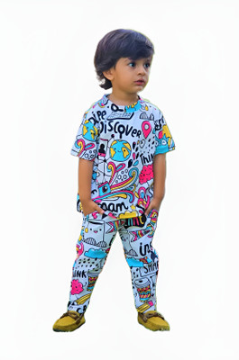 Sagar Impex Baby Boys Casual T-shirt Pant(White)