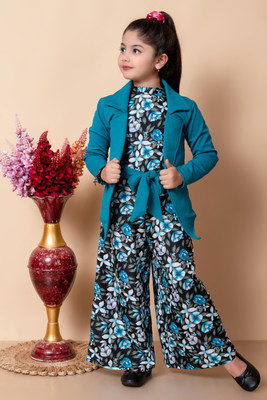 SPAMitude Baby Girls Party(Festive) Jumpsuit Jacket(Blue)