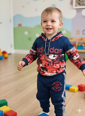 SHOPPINGGALAXY Baby Boys & Baby Girls Casual Sweatshirt Track Pants(REDBLUE)