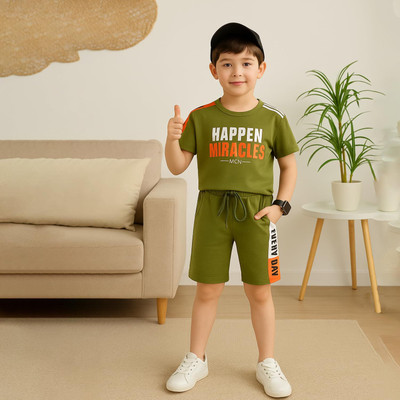 Luay Boys Casual T-shirt Shorts(OLIVE)