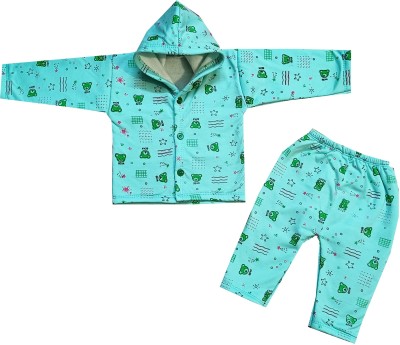 SHINING4 Baby Boys & Baby Girls Party(Festive) T-shirt Pyjama(green)