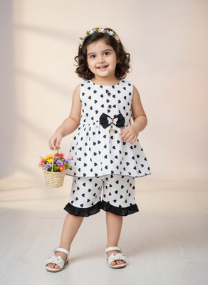 MODESTYLE Baby Girls Party(Festive) Top Pant(WHITE)