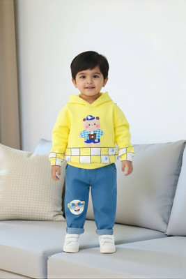 HouseOfCommon Baby Boys & Baby Girls Casual Sweatshirt Track Pants(Yellow)