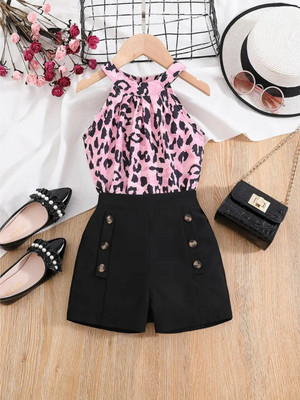 DEL LUNA Baby Girls Daisy Casual Top Skirt(PINK & BLACK)