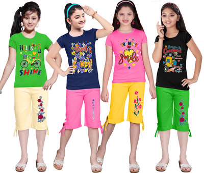 KS KOARRA Girls Casual T-shirt Track Pants(185 MULTICOLOURRS)