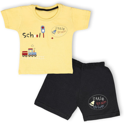 minipie Baby Boys & Baby Girls Casual T-shirt Pant(YELLOW)