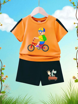 dingdong Baby Boys & Baby Girls Casual T-shirt Shorts(Yellow & Green)