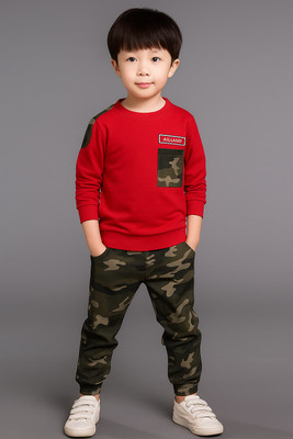 Dollico Boys Party(Festive) T-shirt Track Pants(RED)
