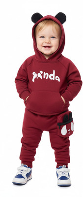 Lyla Fashion Baby Boys Casual Track Suit Track Suit(Maroon)