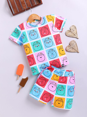 YK X Minute Mirth Boys Casual T-shirt Shorts(Multi)