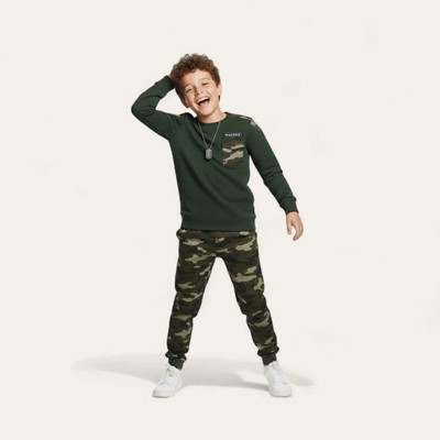 Rukku Boys Casual Sweatshirt Track Pants(GREEN)