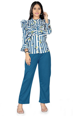 vroxa creation Girls Party(Festive) Top Trouser(Teal Green)