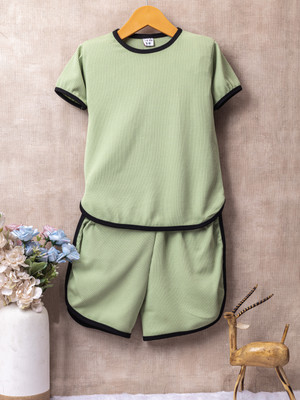 KRIVA Boys & Girls Casual T-shirt Shorts(PISTA)