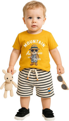 MiniMighty Baby Boys Casual T-shirt Shorts(yellow)