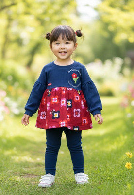 Kiko Baby Girls Casual Top Pant(Blue 008)