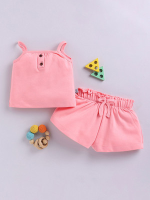 YK X Tinyo Boys & Girls Casual Top Shorts(Pink)
