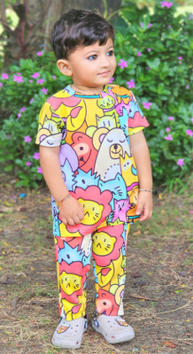 Nigella Boys & Girls Casual T-shirt Pant(MULTI COLOUR)