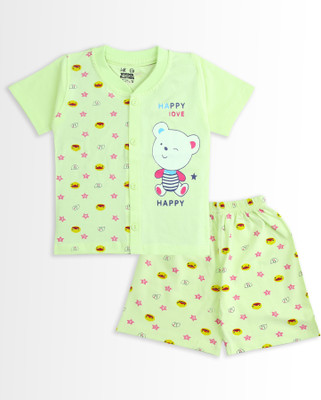 Wonder Klothes Baby Boys & Baby Girls Casual T-shirt Shorts(Green)