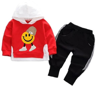 Bold N Elegant Baby Boys & Baby Girls Casual Sweatshirt Pant(Red)