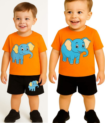 SEGRO Baby Boys & Baby Girls Casual T-shirt Shorts(ORANGE, ORANGE)
