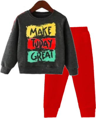 HOC Baby Boys & Baby Girls Casual Sweatshirt Pant(CHARCOL)