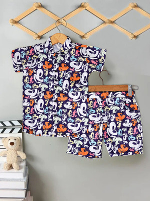 HETSHRI FASHION Baby Boys & Baby Girls Mickey Party(Festive) Shirt Shorts(MULTI COLOUR)