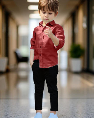 Nelkar Boys Party(Festive) Shirt Pant(MAROON)