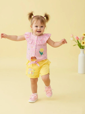 BABY'S DAY Baby Girls Casual Top Pant(Pink 2)