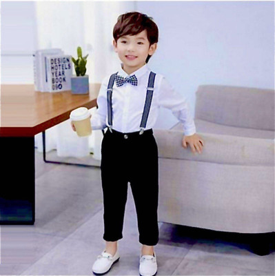 ULTRINA Boys Party(Festive) Shirt Pant, Suspenders, Bow Tie(WHITE)