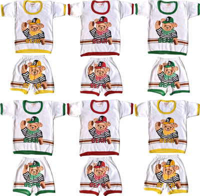 TohuBohu Baby Boys & Baby Girls Party(Festive) T-shirt Pant(Multicolour)