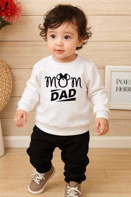 TEENS LAND Baby Boys & Baby Girls Casual T-shirt Trouser(white)