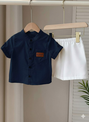 Pheraava Baby Boys Party(Festive) Shirt Shorts(BLUE)