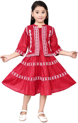 Aksha Fashion Girls Casual Dress Jacket(RED)