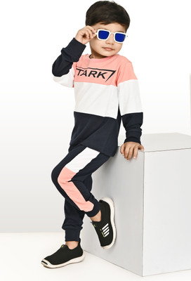 CHANDRIKA LIFESTYLE Boys Casual T-shirt Trouser(ROSE)