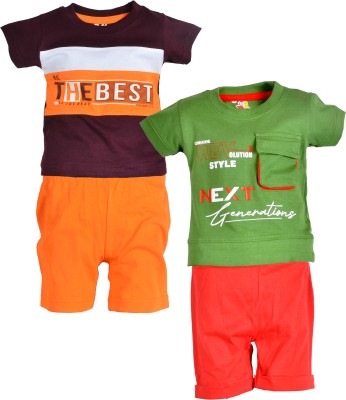 sathiyas Baby Boys Casual T-shirt Shorts(Green)