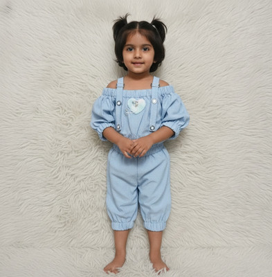 DDORA Baby Girls Casual Top Trouser(BLUE)