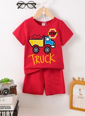 Mimmy Kids Baby Boys Casual T-shirt Trouser(Red)