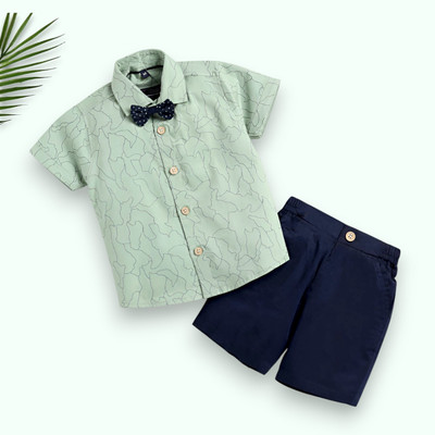 StyleDust Baby Boys & Baby Girls Casual Shirt Shorts(1004_GREEN)