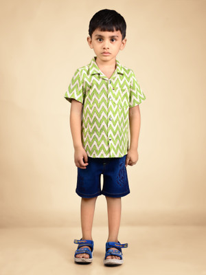 Dear to dad Baby Boys Casual T-shirt Shorts(Green-Wild)