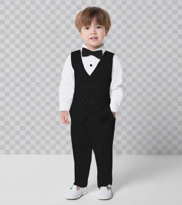 couture x Baby Boys Party(Festive) Jacket Pant, Shirt(BLACK)