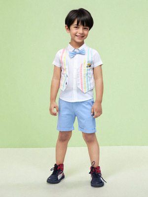 TOONYPORT Boys Casual Shirt Shorts(Blue)